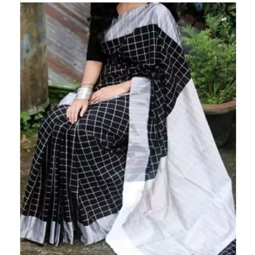 Dhupain Cheak Sarees For Women Black Ash