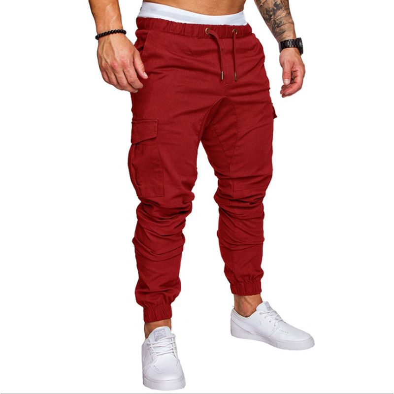 Men's Jogger Pants Male Solid Color Casual Cargo Pants Streetwear Men Trousers