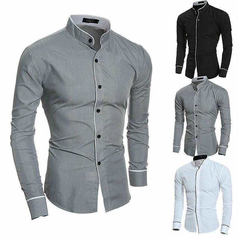 Formal Dress Shirt Business Slim Fit Long Sleeve Casual Top