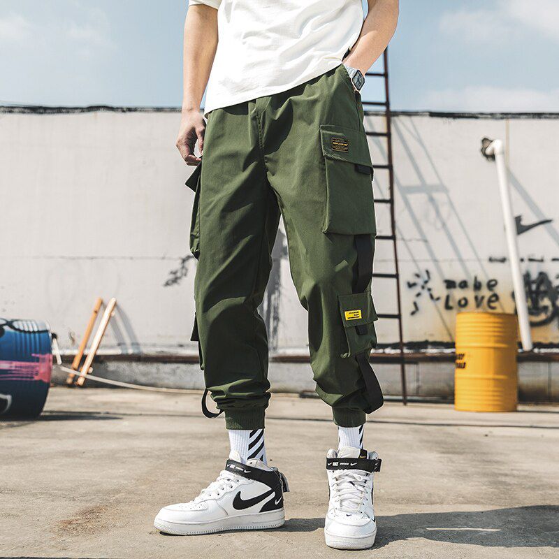 Men Cargo Pants Streetwear Mens Jogging Pants Fashion Sweatpants Casual Trousers Male Elastic Waist Large Size