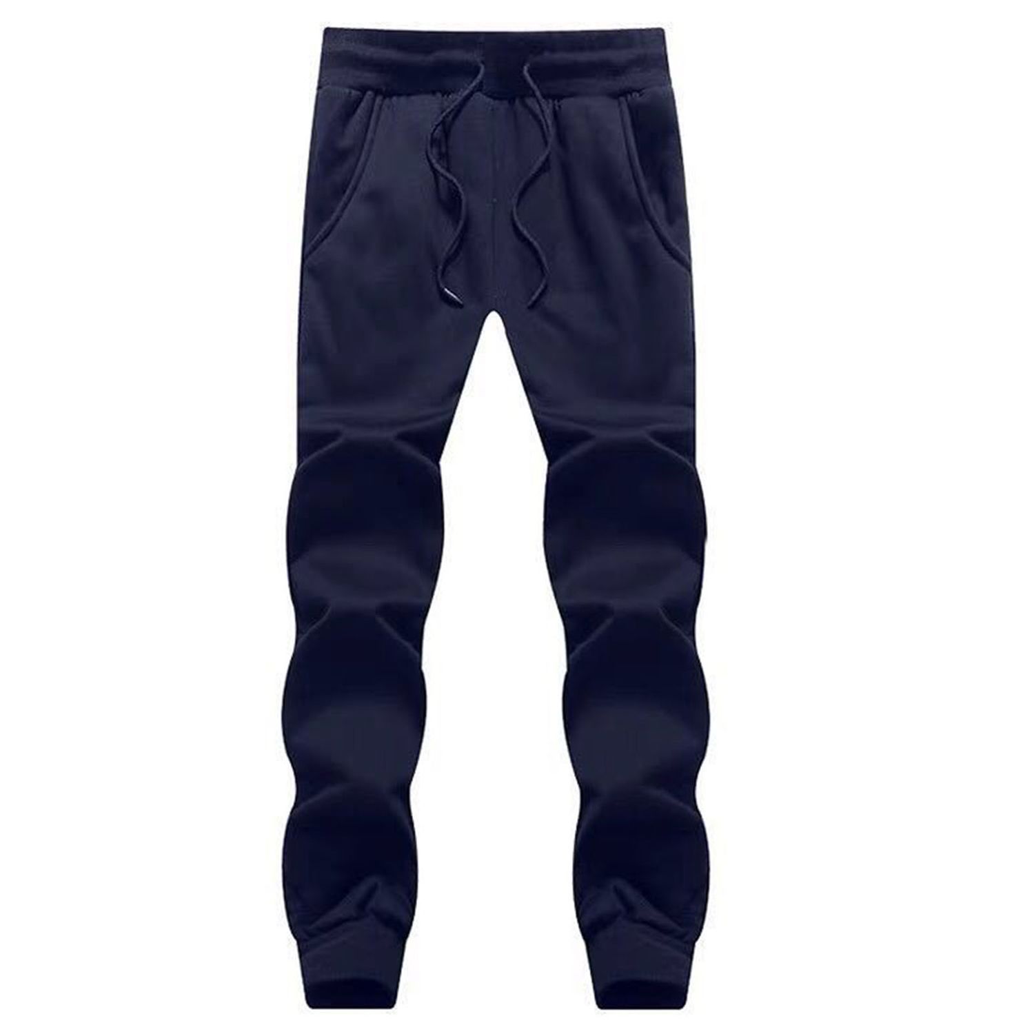 Winter Pants Solid Color Breathable Men Trousers