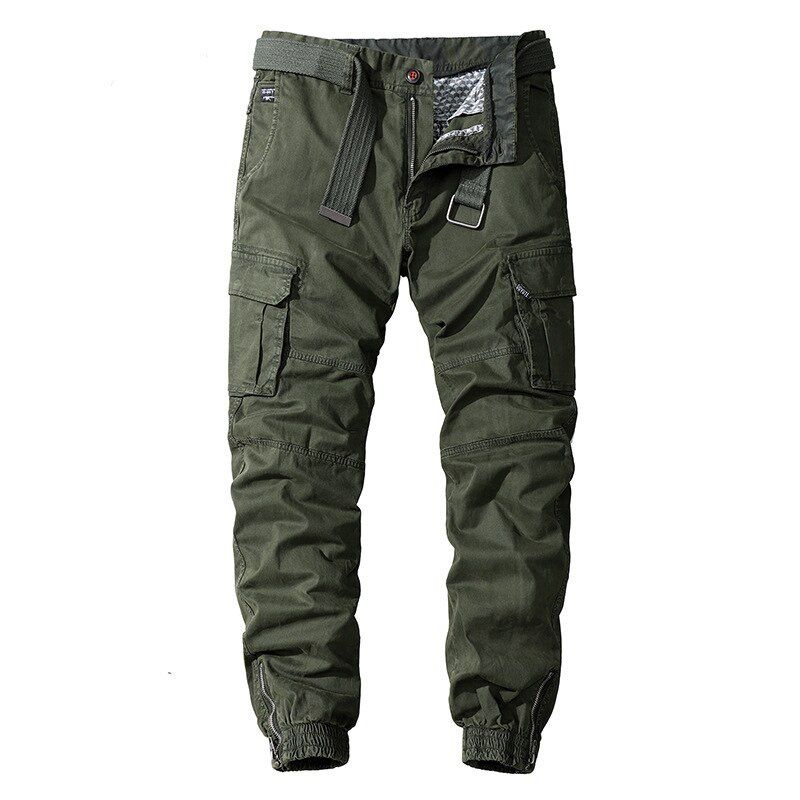 Men Casual Cotton Cargo Pants Elastic Outdoor Hiking Trekking  Sweatpants Male  Multi-cket  Trousers