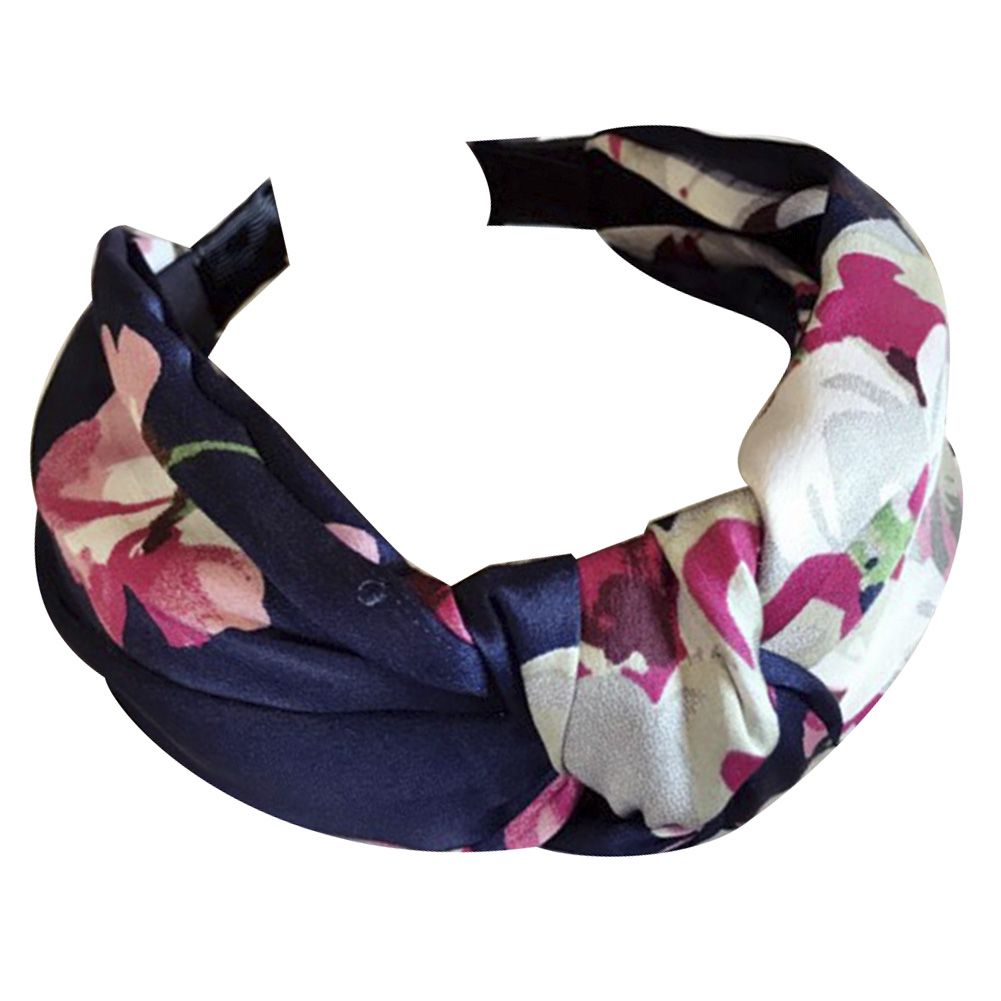 Fashion Women Girls Floral Print Wide Rim Knot Hair Hoop Loop Hairband Headband