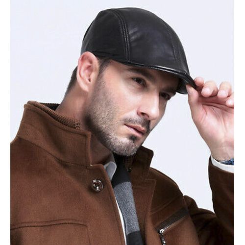 Golf Sun Flat Leather Cap