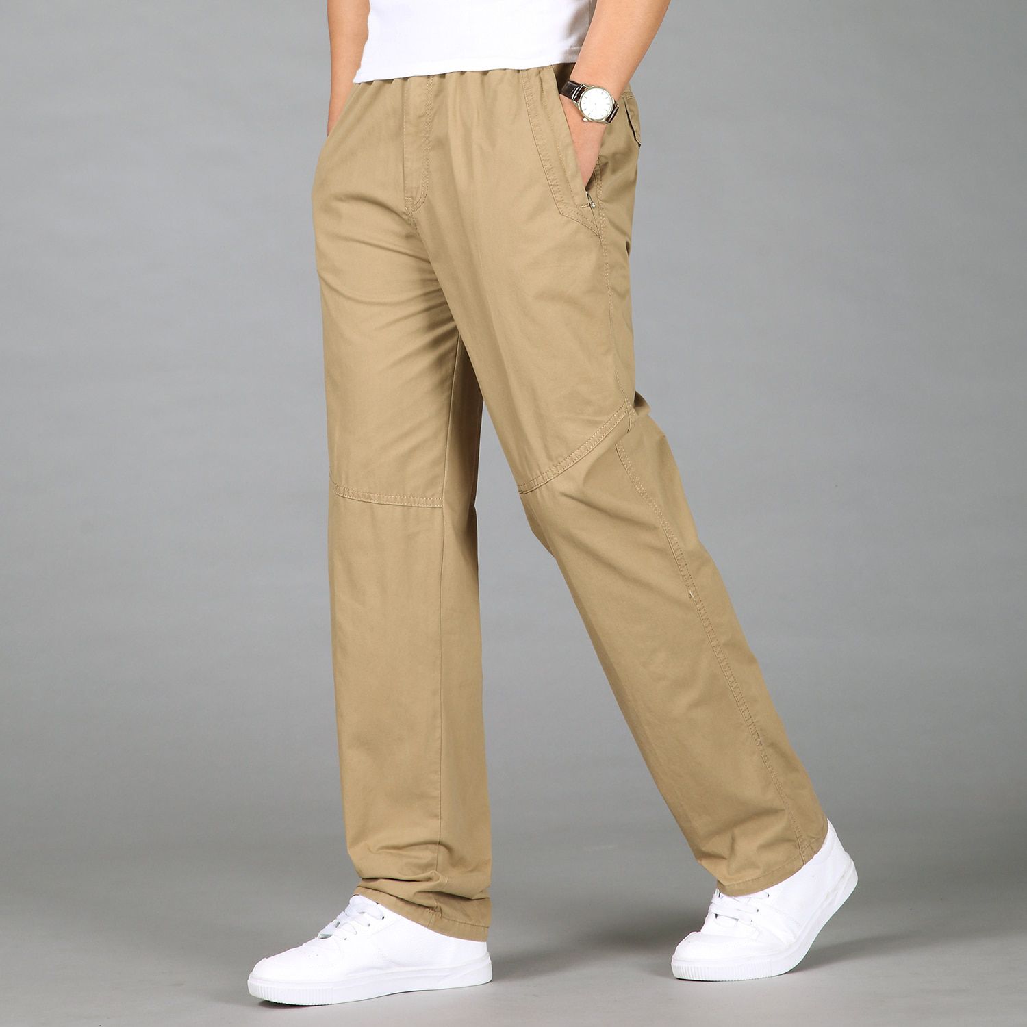Fashion Men Pants Casual Cotton Long Pants Straight Joggers Male Fit Plus Size Luxury Business Summer Trousers Men