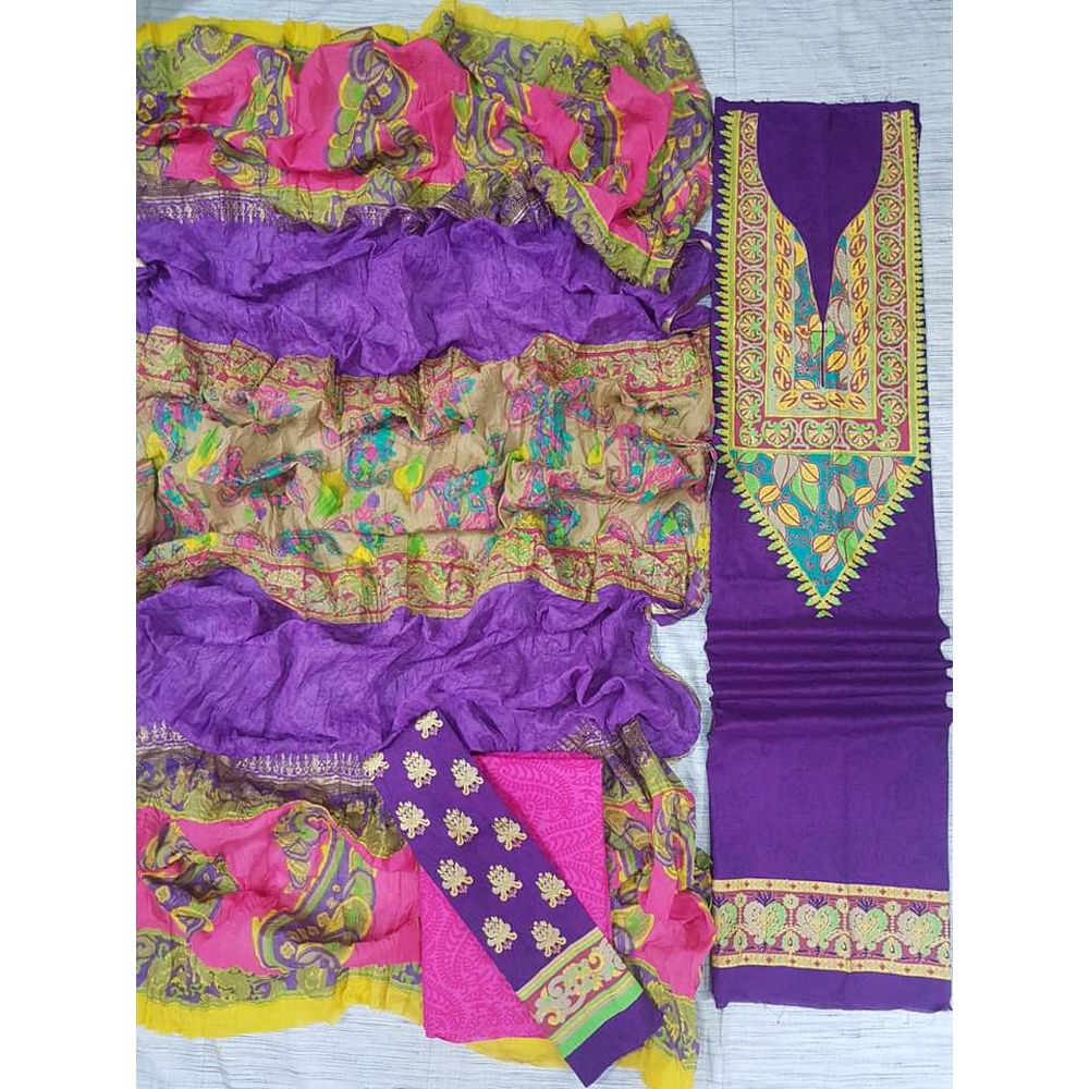Stylist Gorgeous cotton 3D jaipuri skinprint boutique fashionable Salwar Kameez For Women