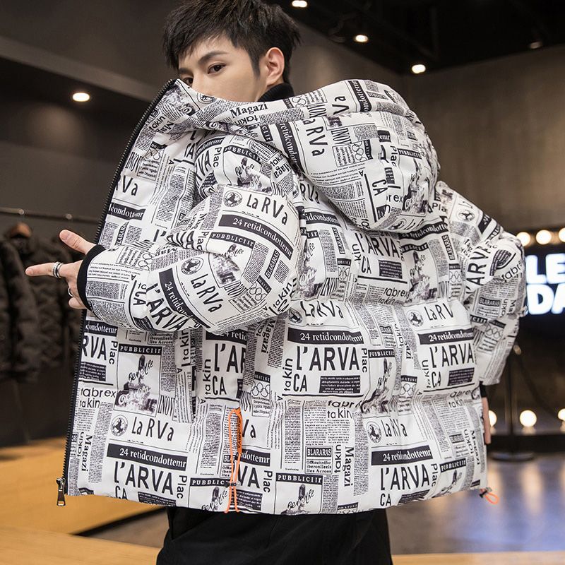 Winter Men's Casual Cotton Padded Hooded Jacket Parkas Thicken Warm Outdoor Streetwear Coat Trend Down Jacket Windbreak
