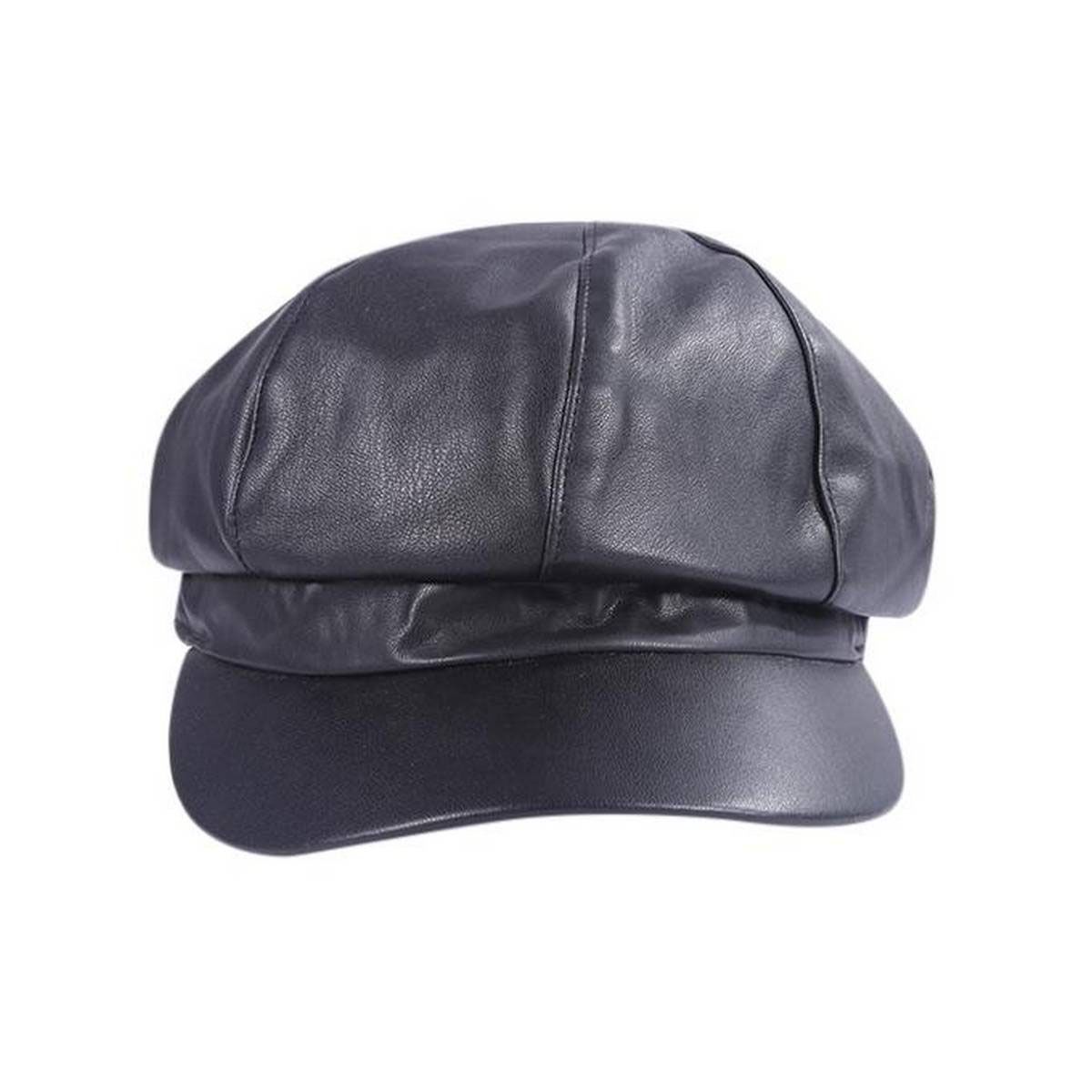 Black Leather Cap for Men