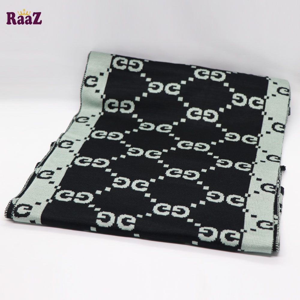 Black And Green Woolen Soft Scarf, Muffler Stylish Fashion Scarf For Men And Women - Maflar For Men