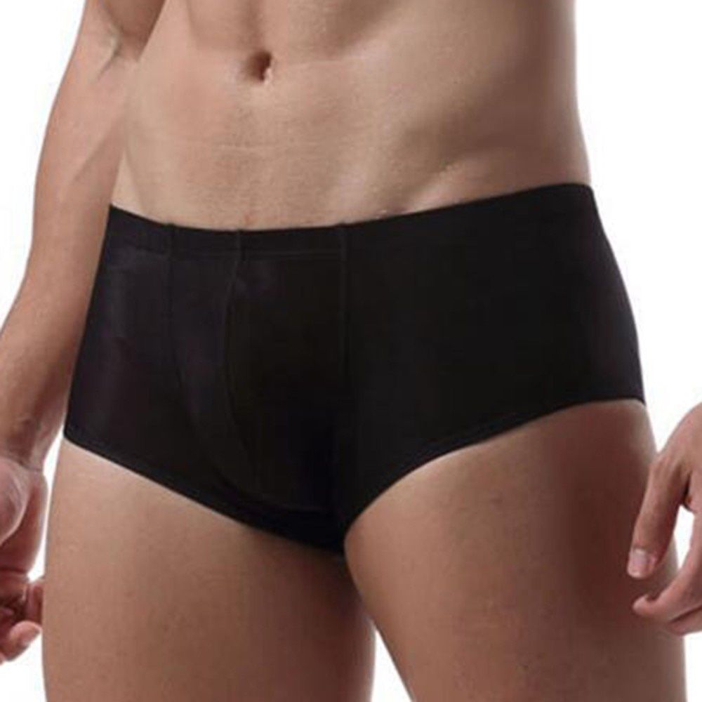 Men Sexy Elastic Seamless Pouch Briefs Ice Silk Underpants Breathable Briefs Jock Strap U-Bag Panties Comfortable Soft