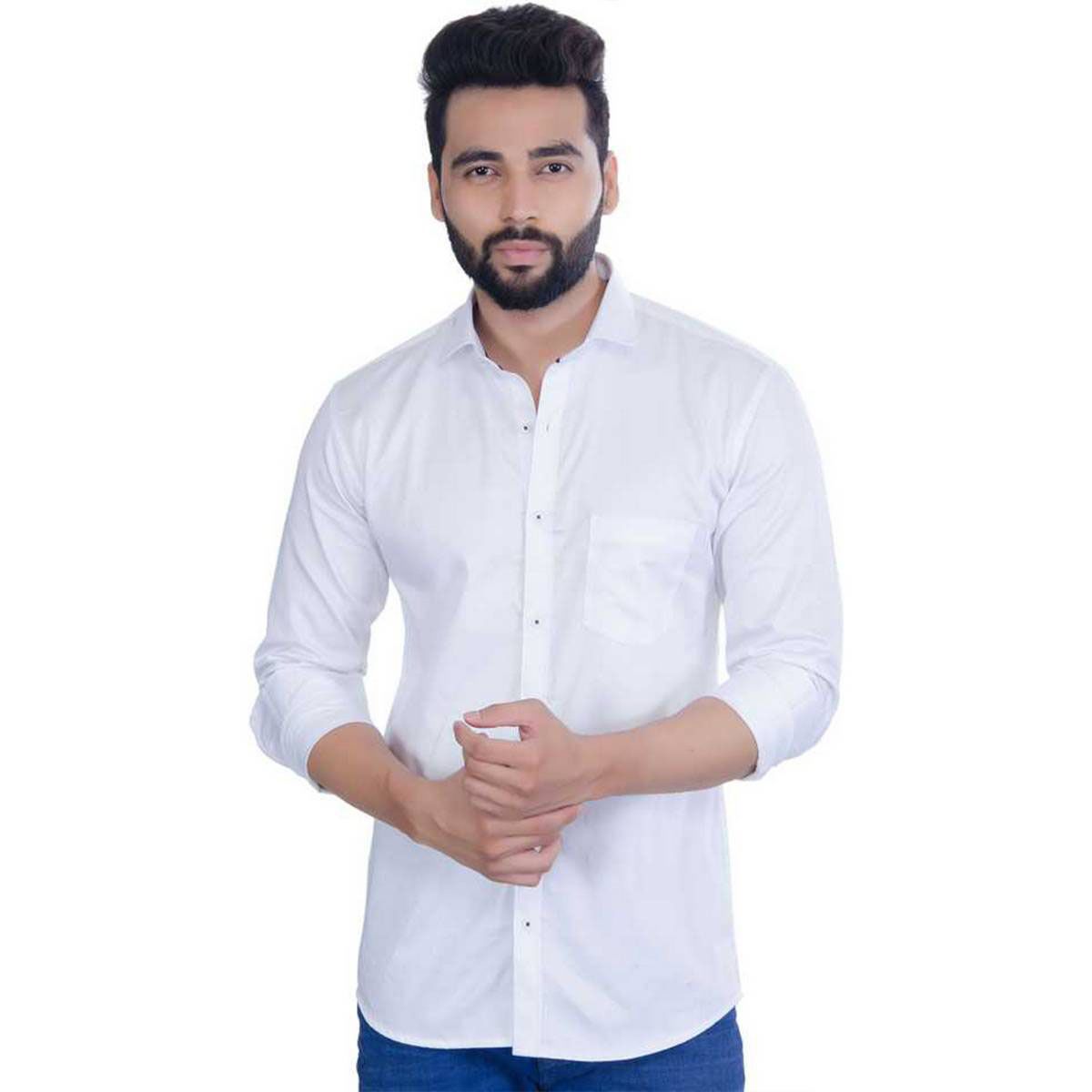 Long Sleeve Casual Shirt - White