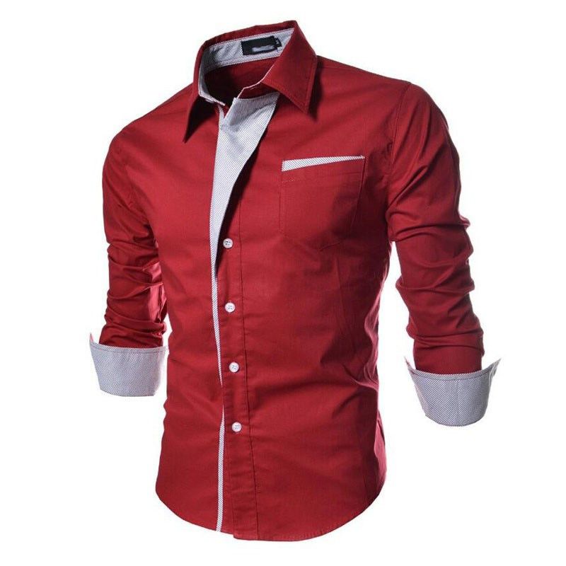 2020 new brand long sleeve shirts social male 5 colors slim fit  striped shirts plus size 3xl mens dress shirts