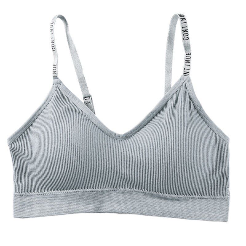Push Up Bras For Women Padded Bra Lettering Shoulder Strap Top Bralette Female Lingerie Seamless Bra Brassiere Underwear