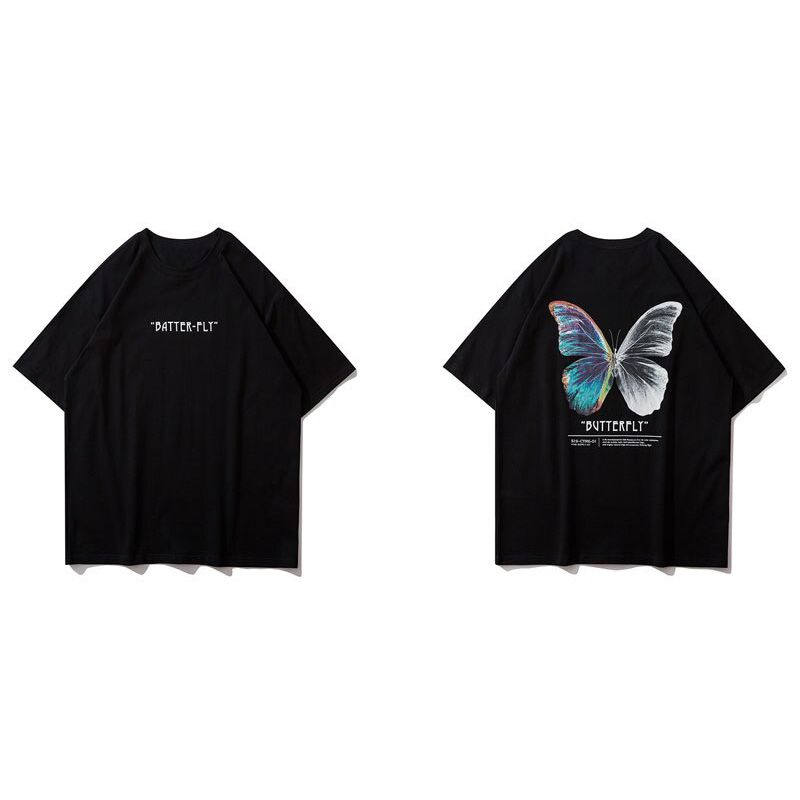 GONTHWID Streetwear Tees Shirts erfly Print Short Sleeve Casual Tshirts  Hop Harajuku Short Sleeve Loose T-Shirts Tops