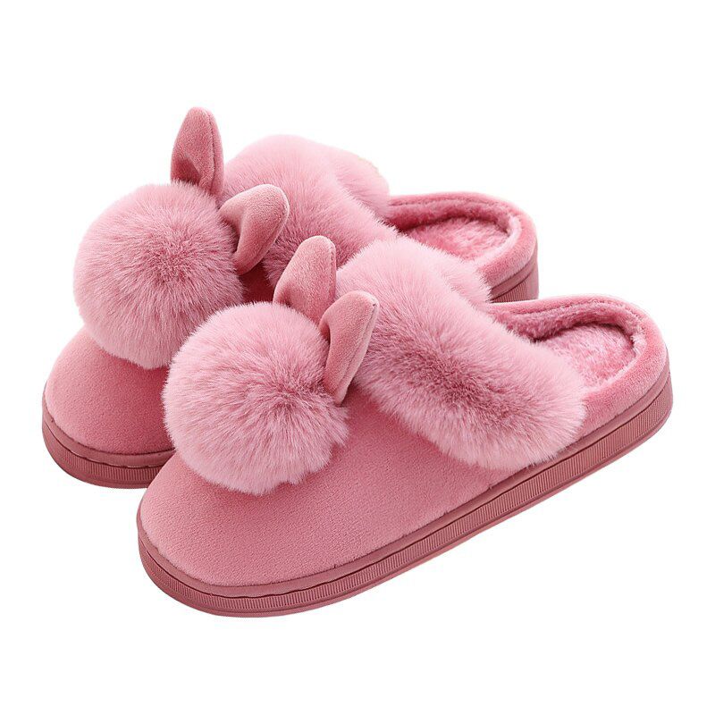 Women Winter Slippers Autumn Velvet Men Slipper Indoor Home Shoes Casual Ladies Soft Cute Shoe Couple ry Rabbit Ears Plush