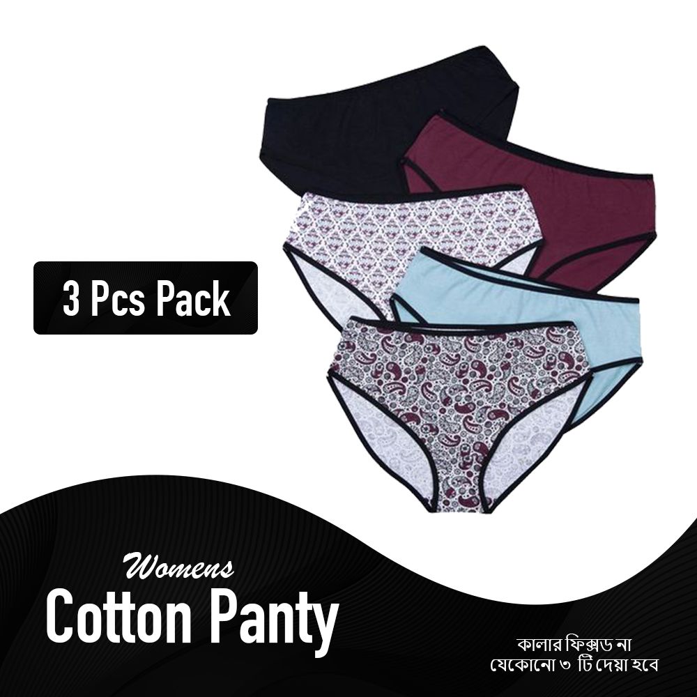 3 Pcs Cotton Panty for Women and Girl - Panty