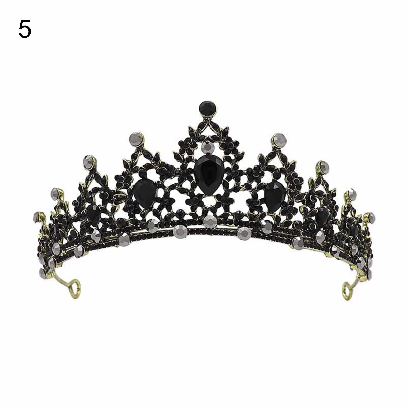 Bridal Crown Shiny Rhinestone Embedded Baroque Princess Crown