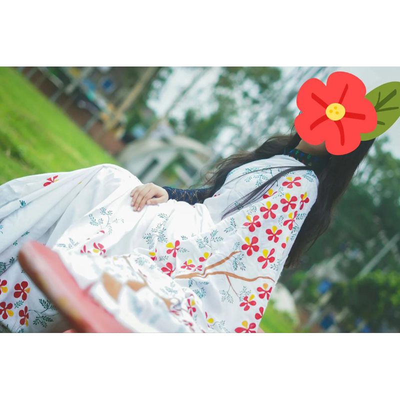 Hand Print New Excellent,Fashionable, Stylish and Comfortable, Cotton Sharee For Women bY  Ladies FashioN House Hand Print