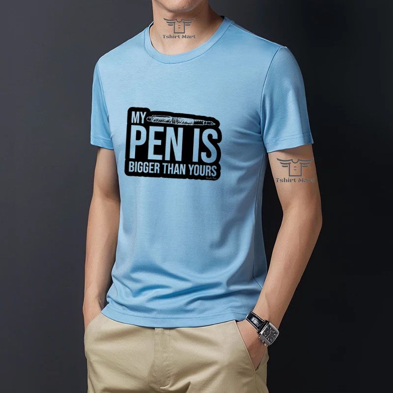 My Pen is Bigger Than Yours Digital Print Tops Men's Short Sleeve T-shirt-by Corporate iCon - T-Shirt