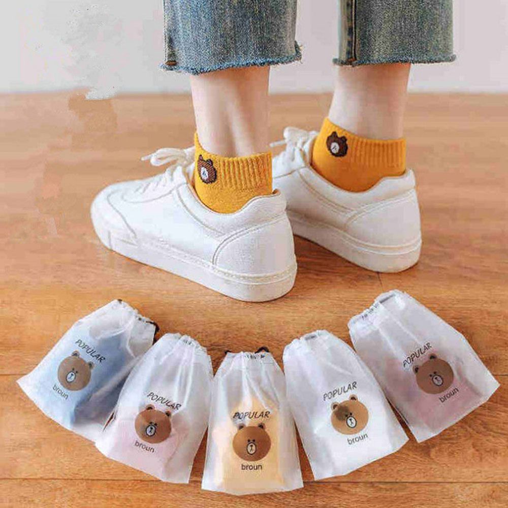 Women Men Bear Candy Transparent Silk Socks Short Tube Middle Tube Couple Cotton Socks