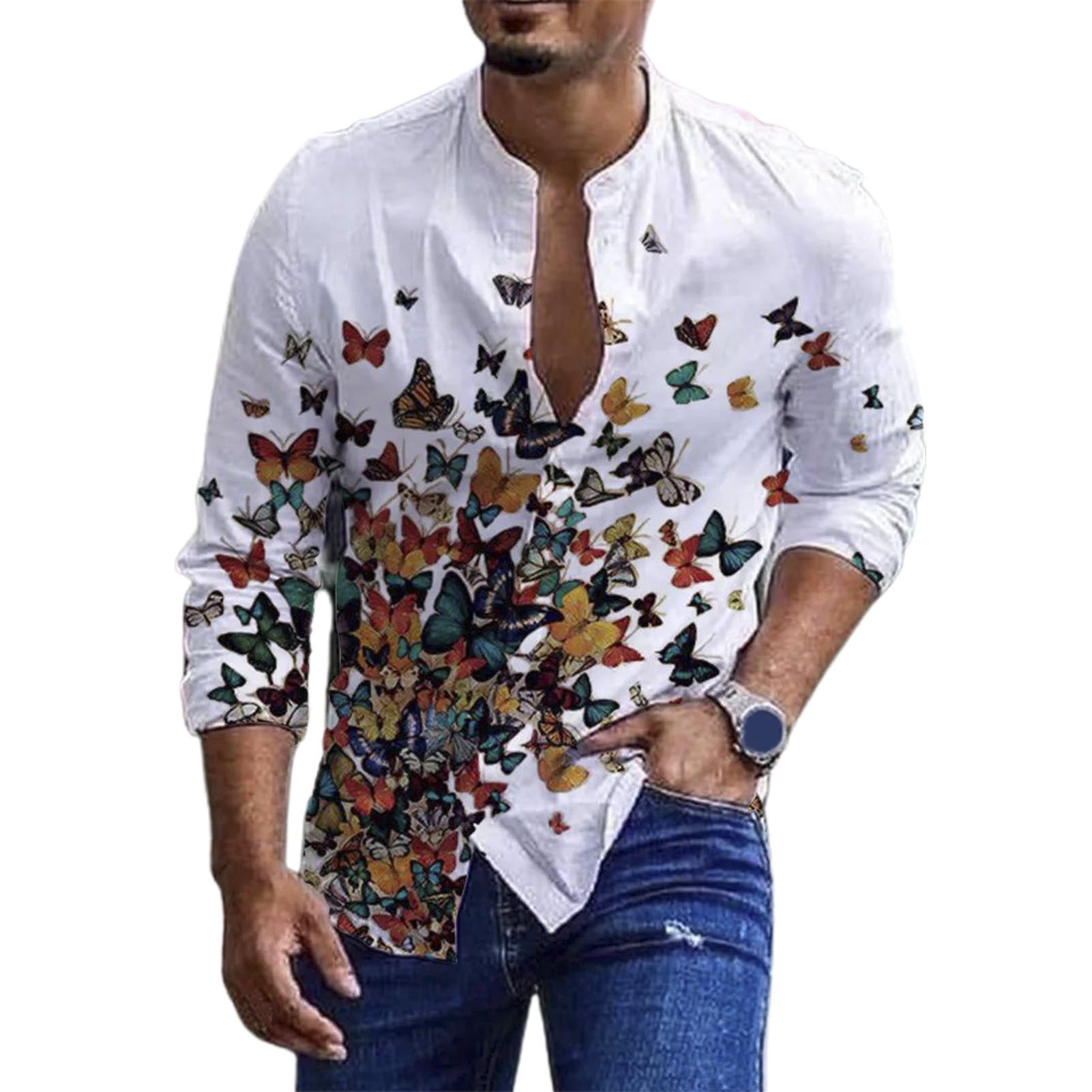 Male Top Cardigan Stand Collar Spring Top