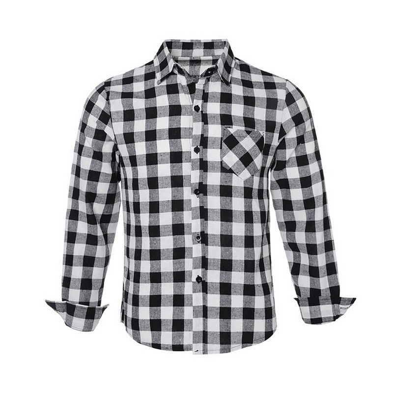 2021 New Men Plaid Shirt Long Sleeve Slim Fit Dress Shirts Casual Fashion Business Social Shirt Camisa Social Masculina