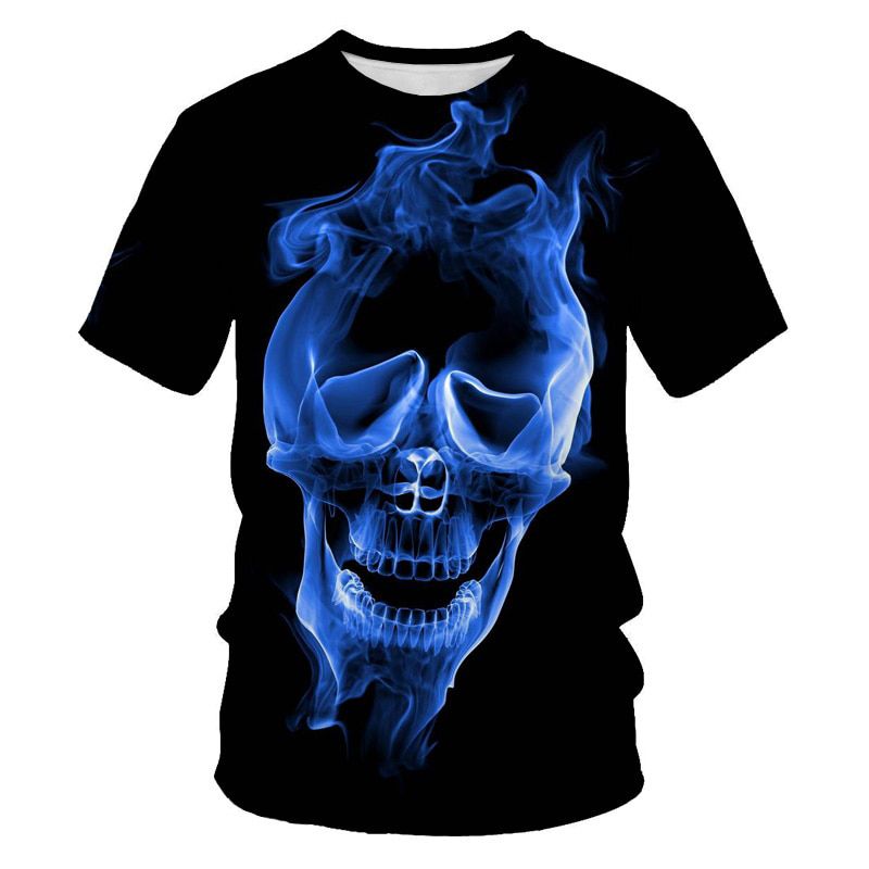 Fashion Summer Tshirt Men 2020 3D Skull Printing Men's T-Shirt Breathable Streetwear Splicing Printing T Shirt Men XXS-6XL