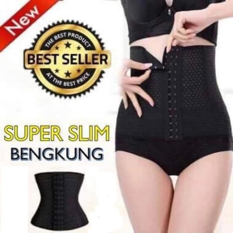 Super Slim Corset Body Shaping Waist Girdle Tummy Waist Cinchers Control Slimming Belt (BLACK) - intl