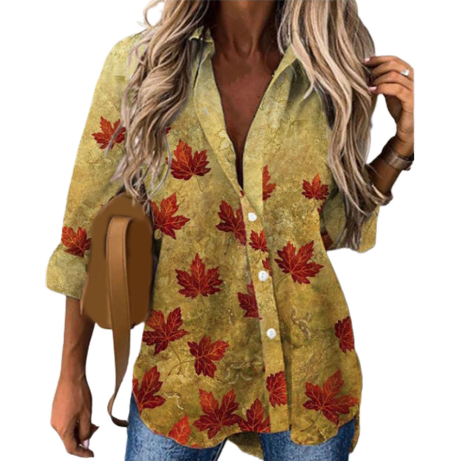 Office Top Elegant Sweet Buttons Closure Flower Print Shirt