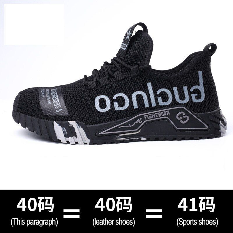 Men Shoes Summer Labor Insurance Shoes Anti-Smashing And Stab-Proof Penetrating Air Flying Woven Safety Shoes For Men