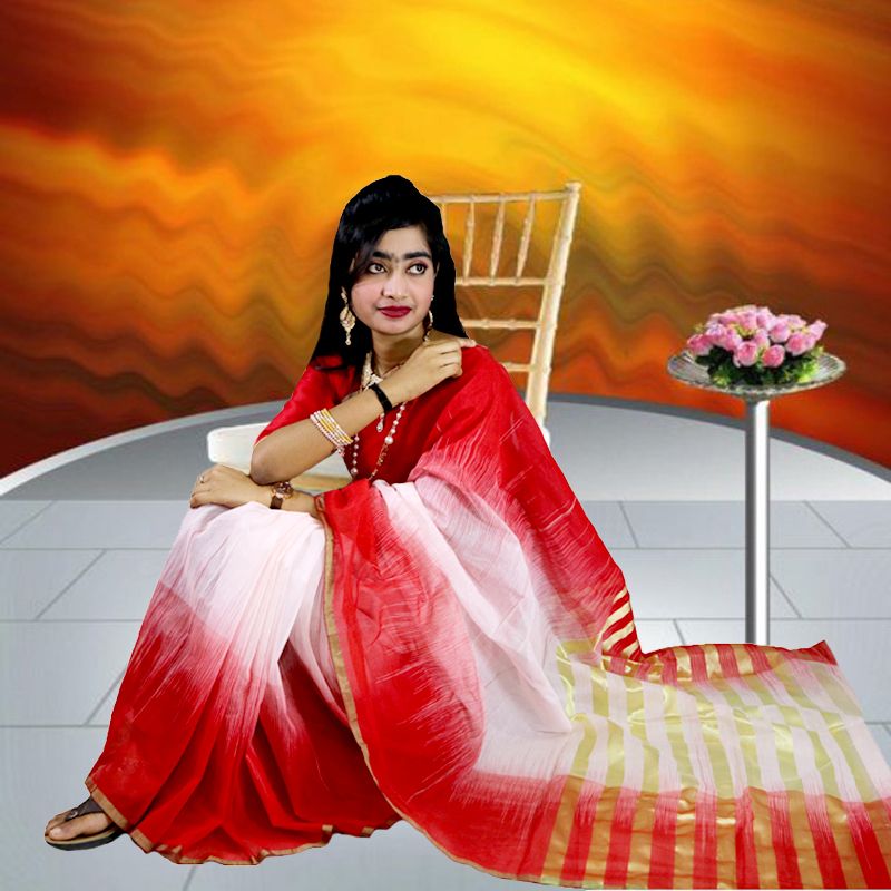 Jamdani Half Silk 12 Haat Sharee Without Blouse Piece For Women By Lootbox.