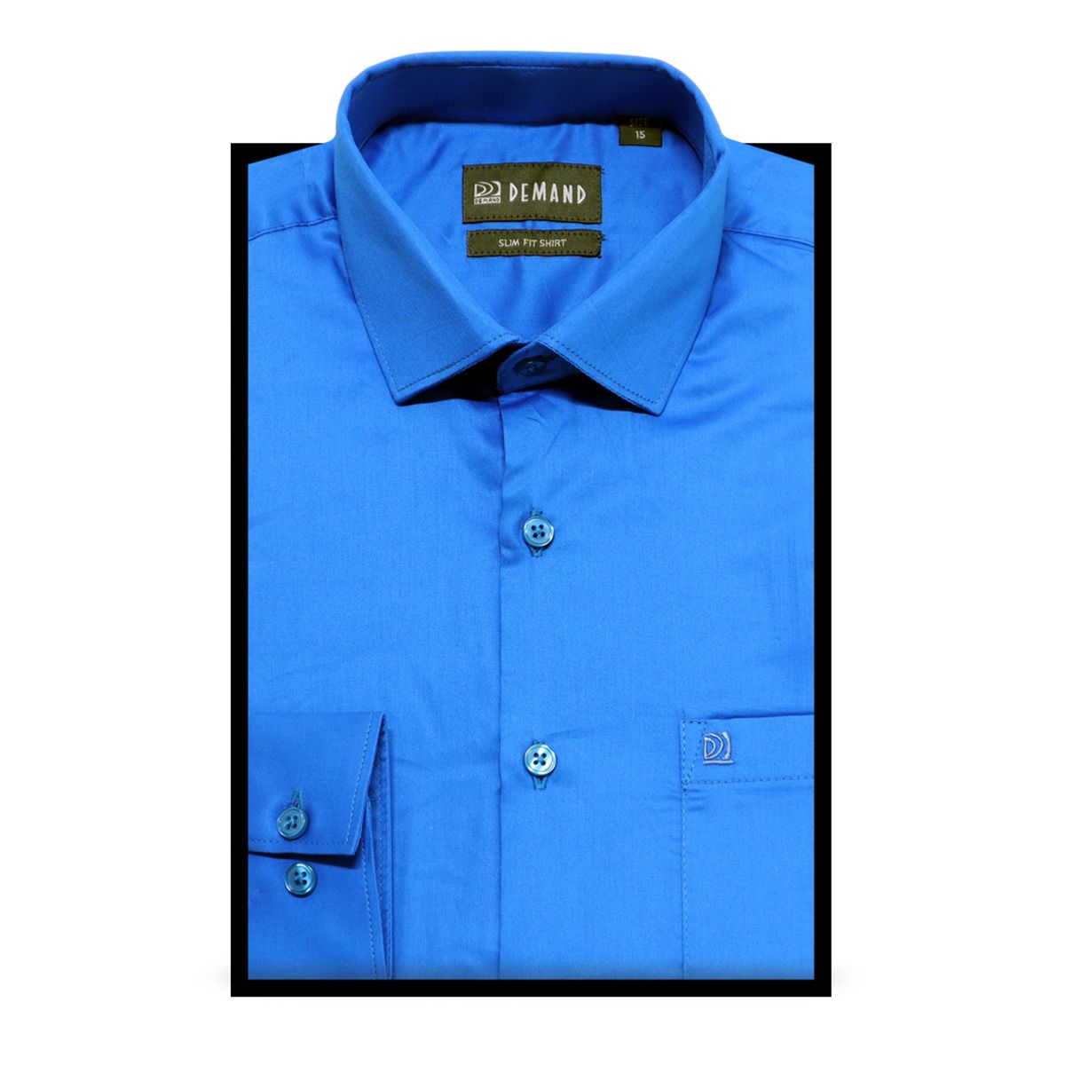 Demand Solid Light  Blue Color  Slim Fitted Shirt
