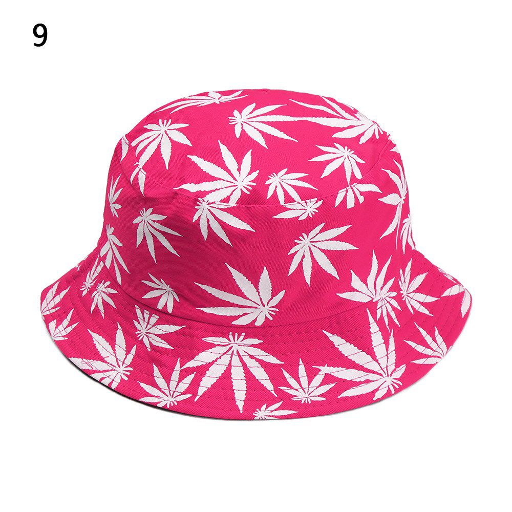 1PC Maple Leaf Print Fisherman Hats Casual Panama Bucket Hat Couple Cotton Hip Hop Fashion Sun Flat Top Caps Gifts