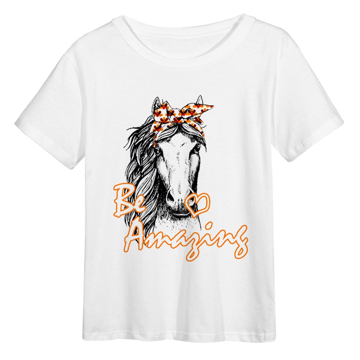 Women Top Flexible Decorative Flower Printed Bull Head Top