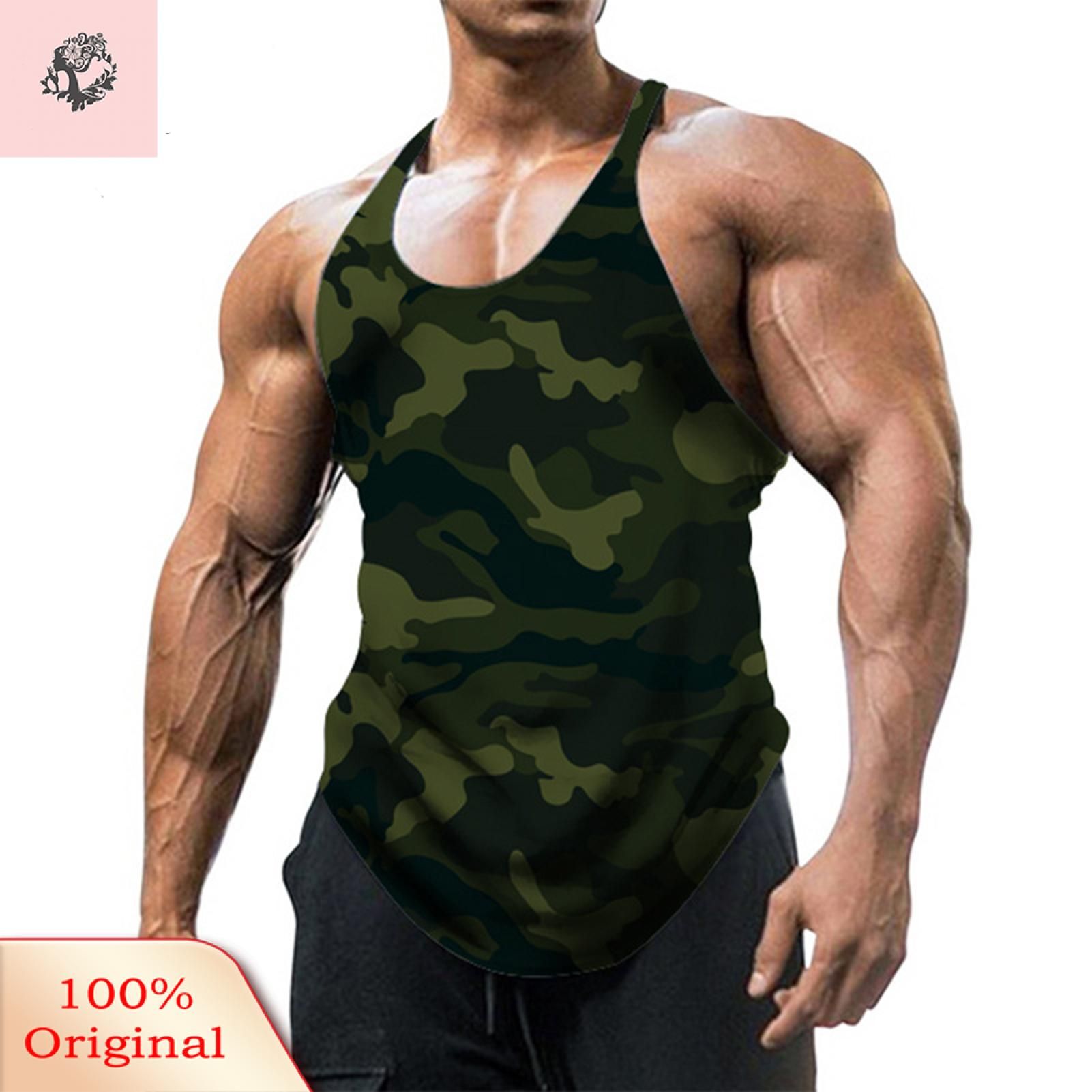 Sunnyheart Fitness Vest Elastic Sleeveless Loose Men Bodybuilding Clothing