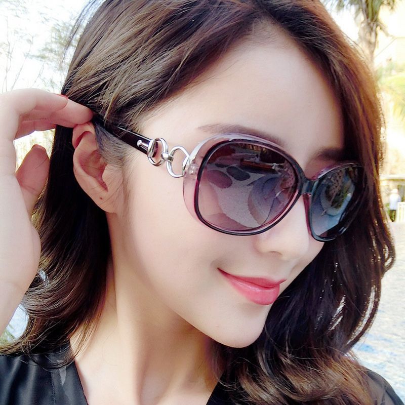 【ALLGOOD】1Pc Korean Fashion Women Sunglasses Oversized Polarized UV Proof Multichroma Glasses Sun Eyes Nondegree Sunglasses for Female Eye Protect Fashion Accessory