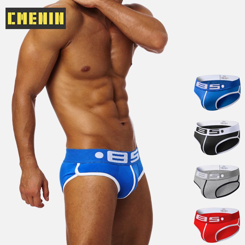 CMENIN BS (1 Pieces) Comfort Polyester Underwear Men Jockstrap Briefs Low Waist Men Underpants Male Panties Patchwork Mens Innerwear BS73