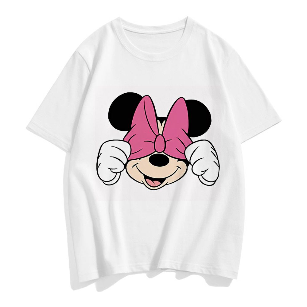 Basic Disney Masked Mickey Mouse T Shirt Women Summer New Oversized Tees Casual Loose Tshirt O Neck Female Tops Dropship