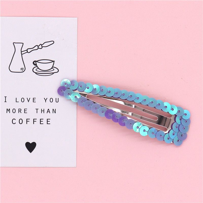8Cm Big Metal Snap Hair Clips For Women Hairpin Barrettes Hairgrips Sequins Scales Glitter Kids Hair Clips Girls Hair Pins
