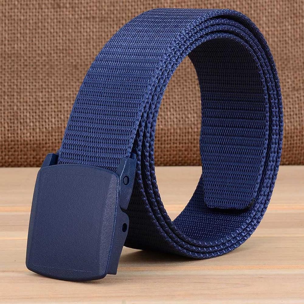 FAJARINA Unisex Quality Blue Plastic Smooth Buckle Canvas Automacit Styles Straped Nylon Belts for Men 95-125cm Length CBFJ0028