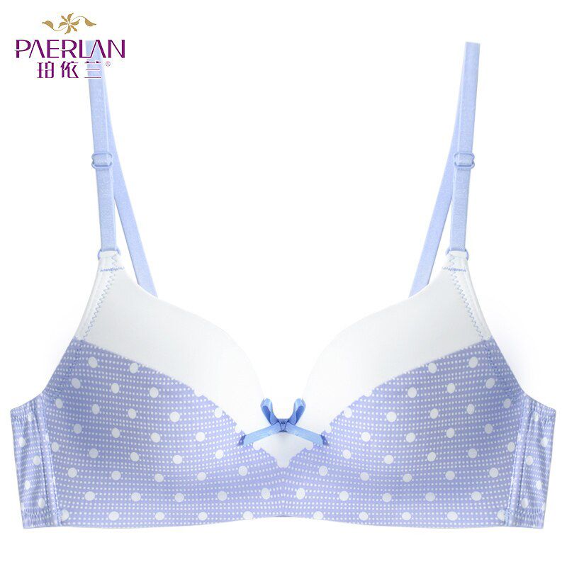 PAERLAN Bow Dot Women Bra Seamless Wire Free  Push Up One - Piece Back Closure Tow Hook - and - eye underwear 3/4 Cup Lycra