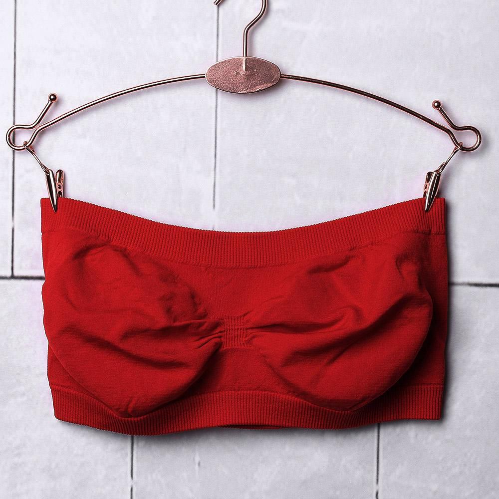 Standard Imported Cotton Elastic Strapless Seamless Cropped Hollow Stretch Top Tube Bra For Women-(Random-Colour)