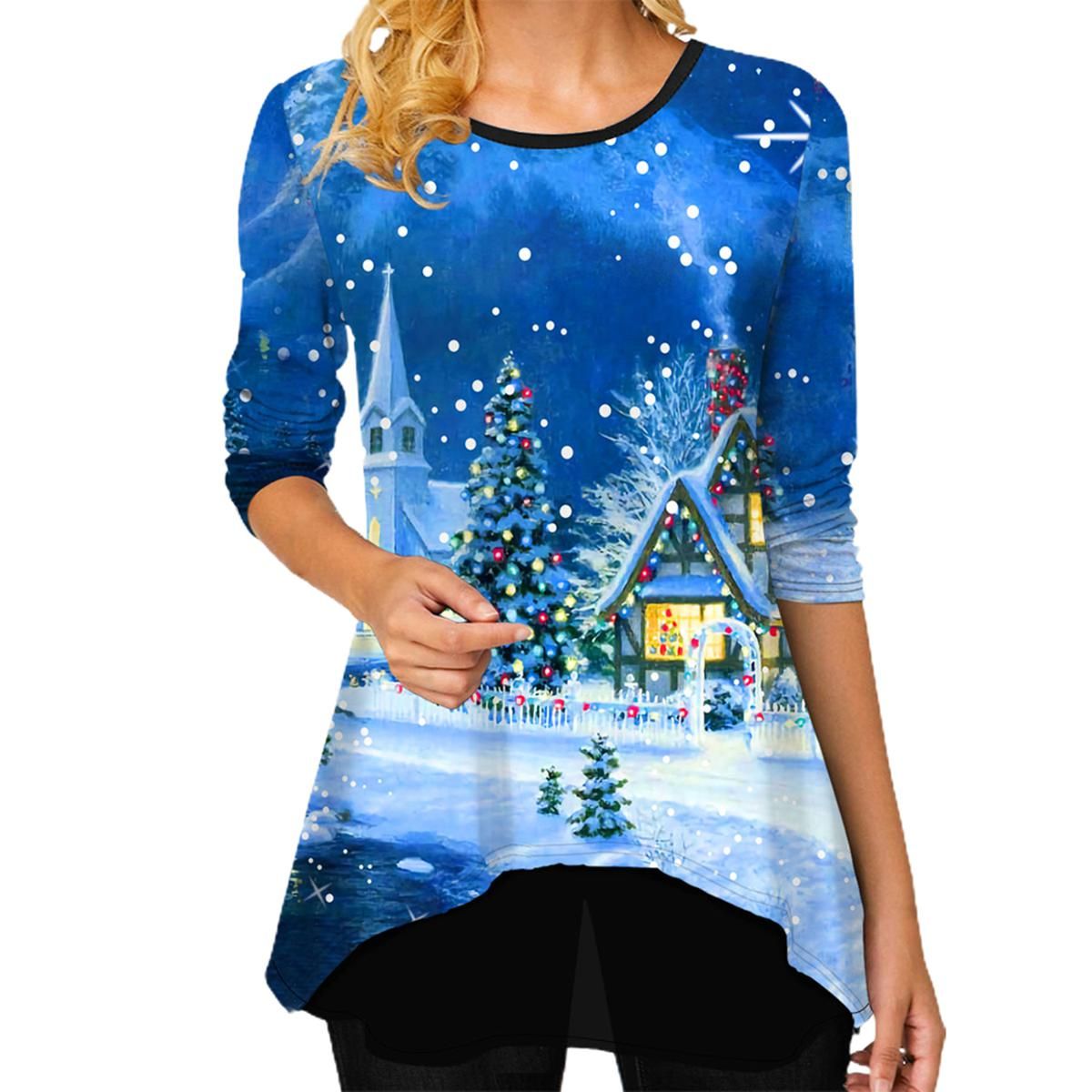 Fall Blouse Irregular Hem Holiday Fall Blouse