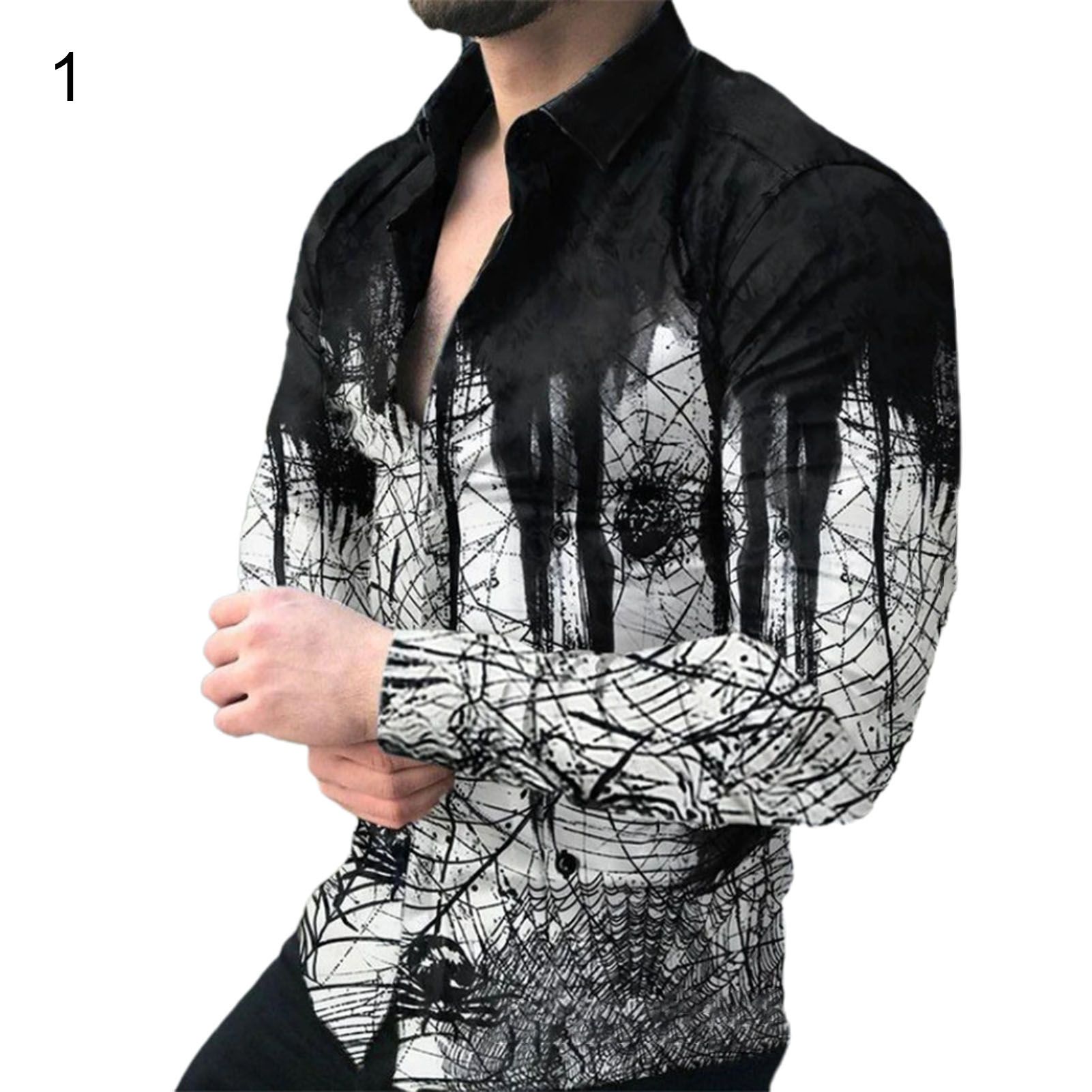 Shirt Turndown Collar Loose-fitting Digital Printing Shirt