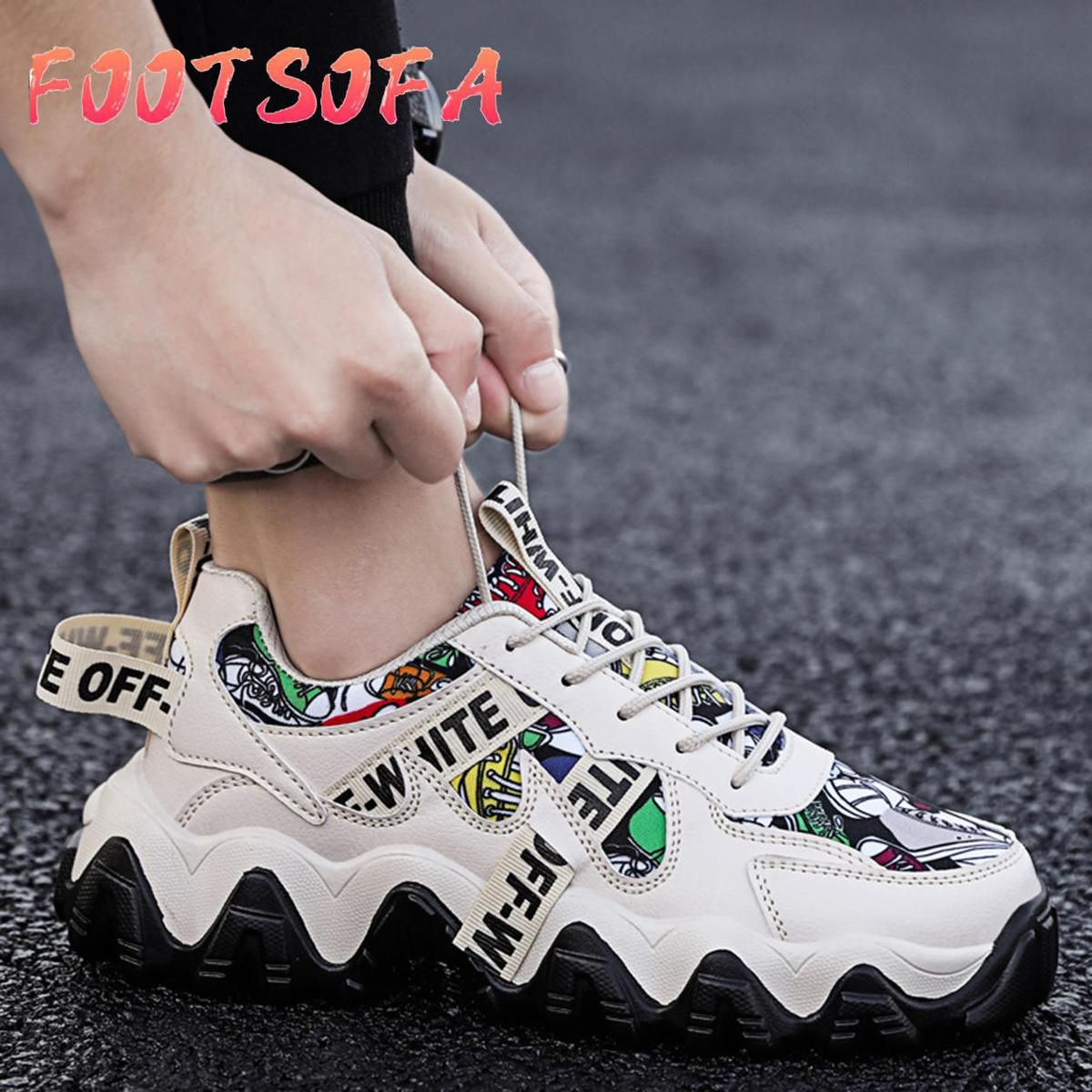Malaysia Off White Men's Sport Shoes Sneakers Fashion Kasut Lelaki Kasut Sukan(Ready Stock)