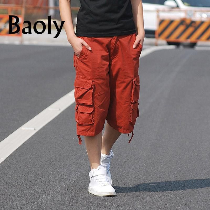 Men's Goods Shorts Overalls Pants Men's Large Size Multi-pocket Outdoor Seven-point Pants