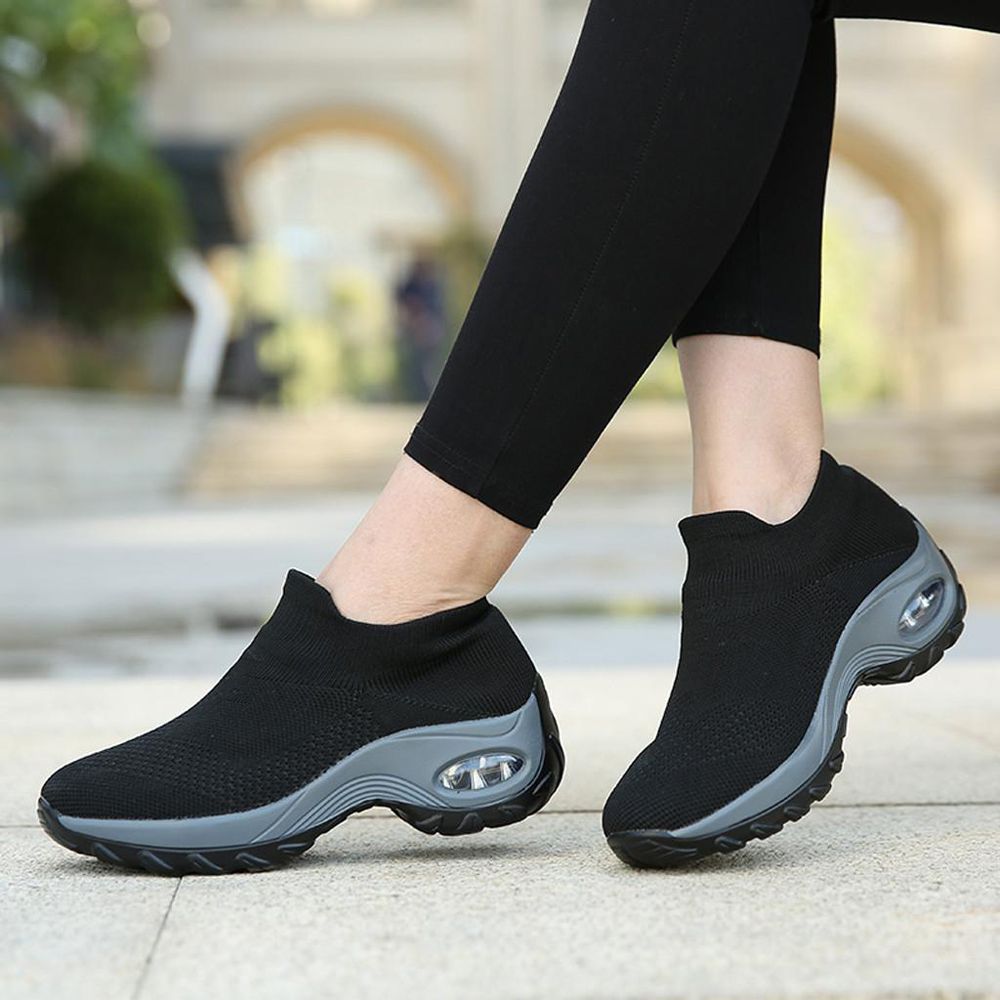 New arrivals korean fashion boots for women Women's Wear Resistant Walking Shoes Sock Sneakers Mesh Slip On Lazy Shoes