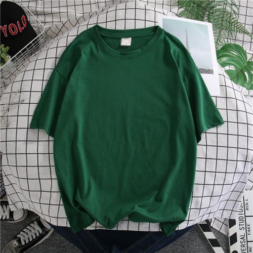 Short Sleeved T-Shirt Men Solid Bottoming Shirt Clothing Loose Casual Harajuku Men's Oversized T Shirts 5XL 11 Colors Graphic