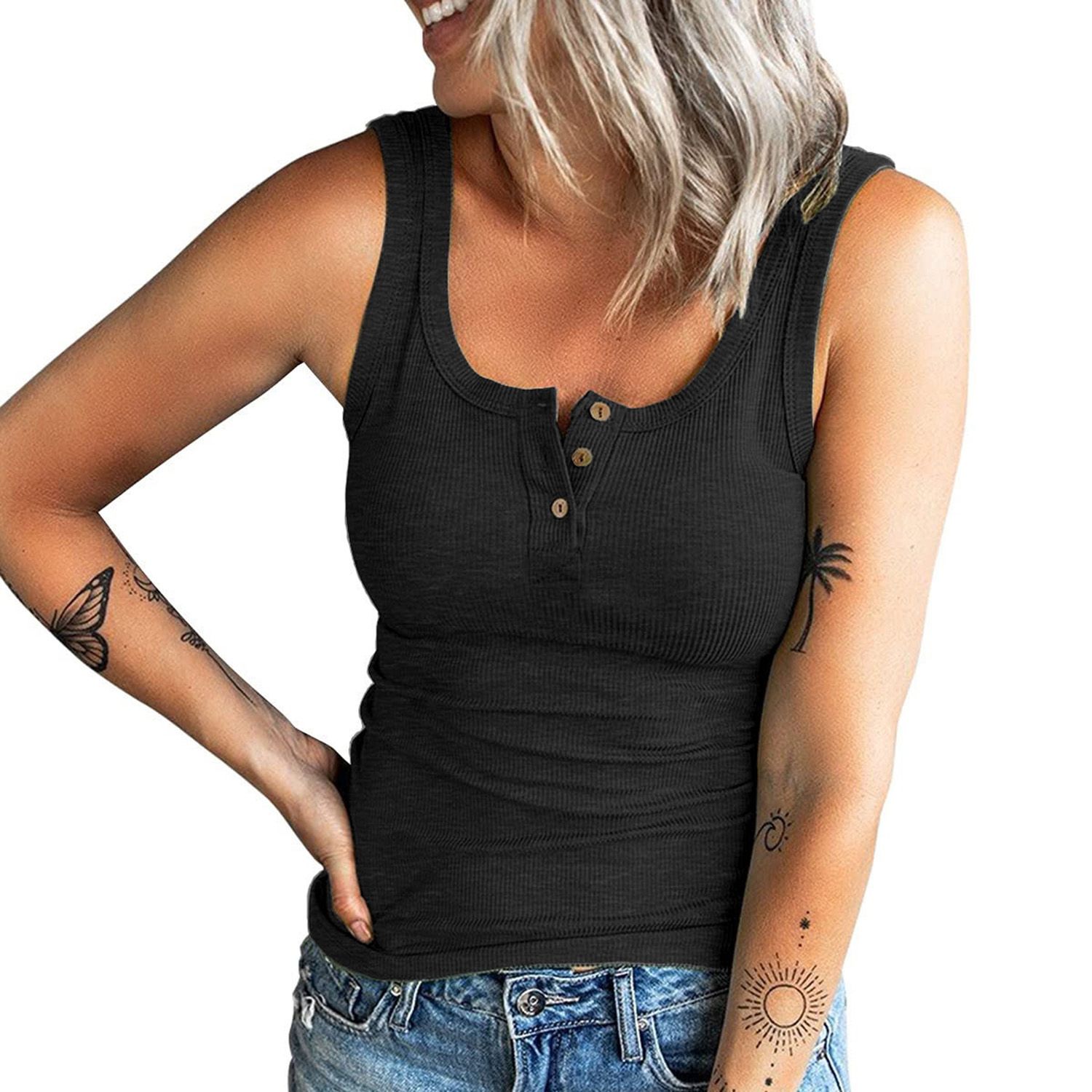 Women Vest Stretchy Slim-fitting Off Shoulder Basic T-shirt