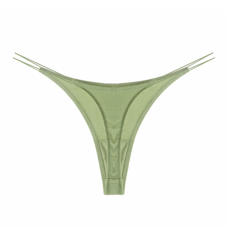 Soft Cotton Thongs for Women Girls' Seamless T-Back Traceless Underwear Thin Girdle Panties Striped Intimates Breathable Lingerie